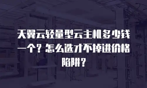 天翼云轻量型云主机多少钱一个？怎么选才不掉进价格陷阱？