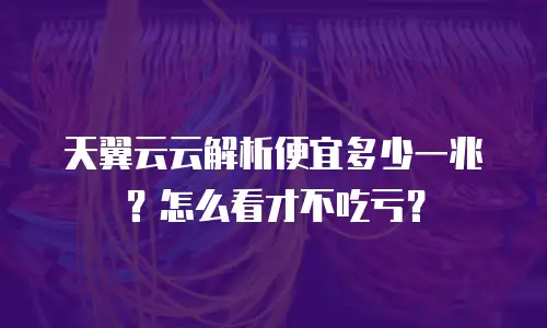 天翼云云解析便宜多少一兆？怎么看才不吃亏？