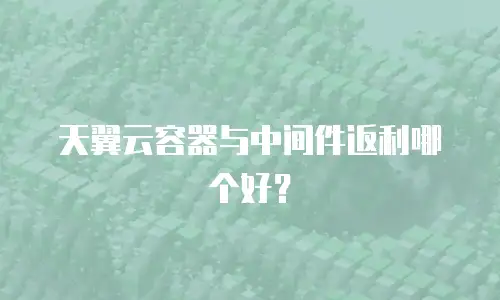 天翼云容器与中间件返利哪个好？