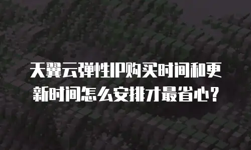 天翼云弹性IP购买时间和更新时间怎么安排才最省心？