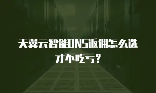 天翼云智能DNS返佣怎么选才不吃亏？