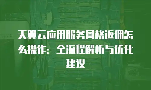 天翼云应用服务网格返佣怎么操作：全流程解析与优化建议