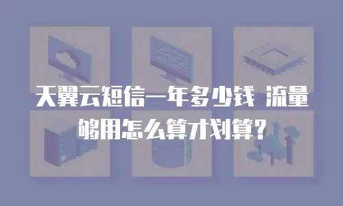 天翼云短信一年多少钱 流量够用怎么算才划算？