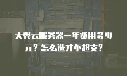 天翼云服务器一年费用多少元？怎么选才不超支？