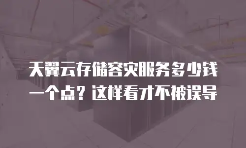 天翼云存储容灾服务多少钱一个点？这样看才不被误导