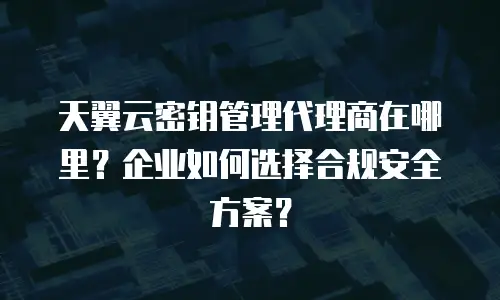 天翼云密钥管理代理商在哪里？企业如何选择合规安全方案？