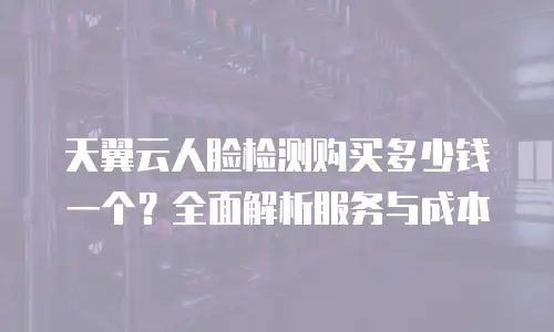 天翼云人脸检测购买多少钱一个？全面解析服务与成本