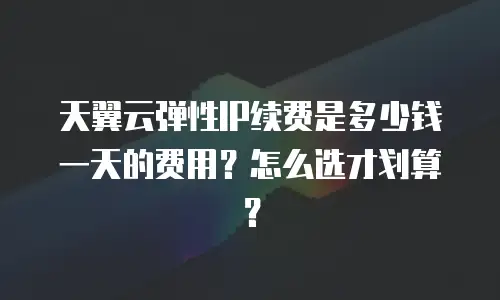 天翼云弹性IP续费是多少钱一天的费用？怎么选才划算？