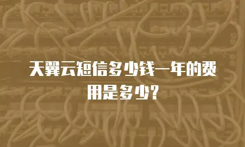 天翼云短信多少钱一年的费用是多少？