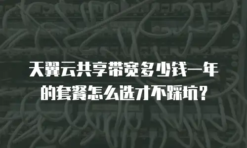 天翼云共享带宽多少钱一年的套餐怎么选才不踩坑？