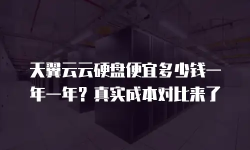 天翼云云硬盘便宜多少钱一年一年？真实成本对比来了