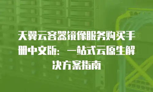 天翼云容器镜像服务购买手册中文版：一站式云原生解决方案指南