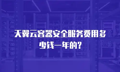 天翼云容器安全服务费用多少钱一年的？