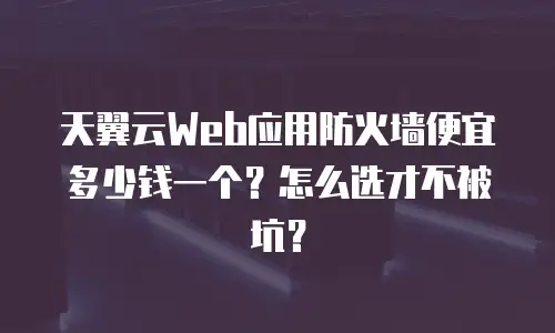 天翼云Web应用防火墙便宜多少钱一个？怎么选才不被坑？