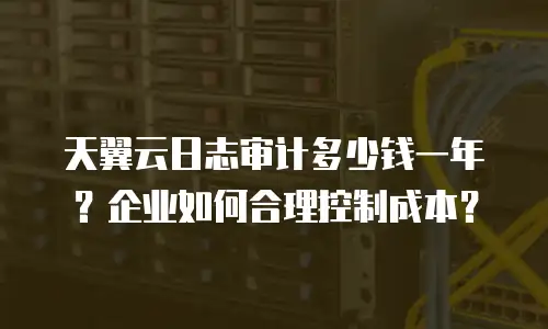 天翼云日志审计多少钱一年？企业如何合理控制成本？