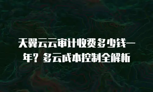 天翼云云审计收费多少钱一年？多云成本控制全解析