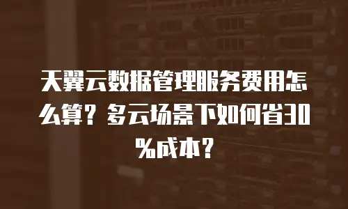 天翼云数据管理服务费用怎么算？多云场景下如何省30%成本？