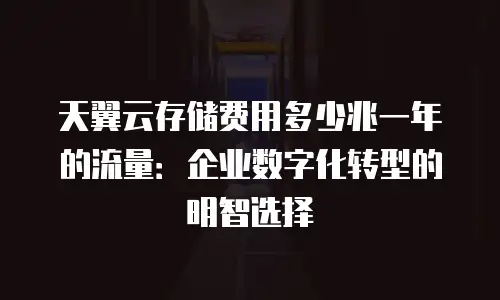 天翼云存储费用多少兆一年的流量：企业数字化转型的明智选择