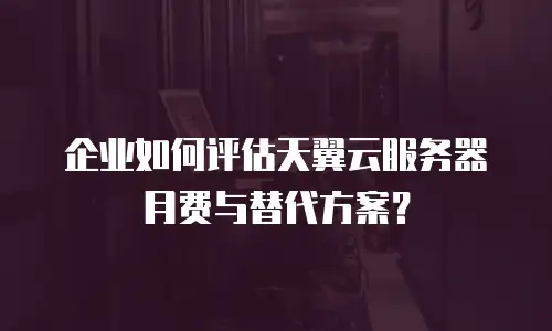 企业如何评估天翼云服务器月费与替代方案？