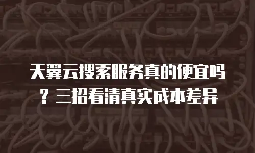 天翼云搜索服务真的便宜吗？三招看清真实成本差异