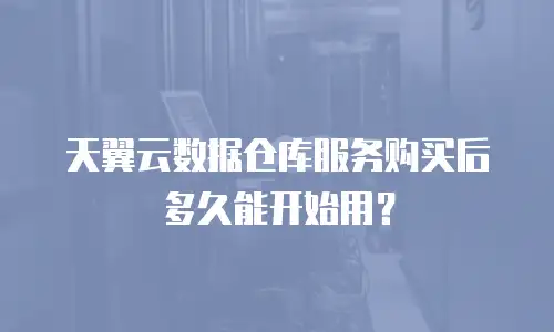 天翼云数据仓库服务购买后多久能开始用？
