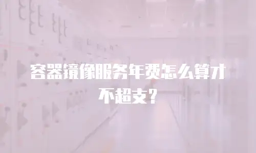 容器镜像服务年费怎么算才不超支？