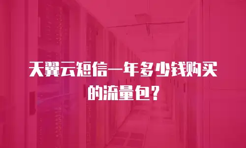 天翼云短信一年多少钱购买的流量包？