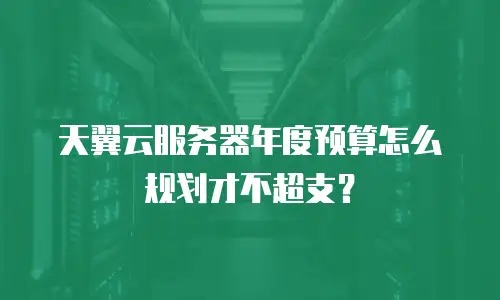 天翼云服务器年度预算怎么规划才不超支？