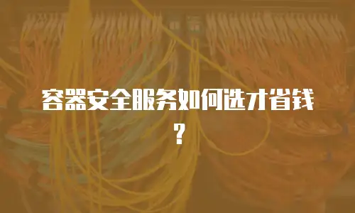 容器安全服务如何选才省钱？