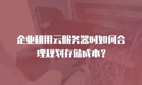 企业租用云服务器时如何合理规划存储成本？