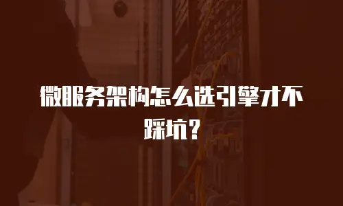 微服务架构怎么选引擎才不踩坑？