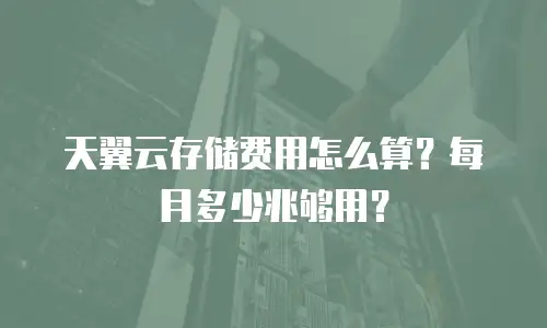 天翼云存储费用怎么算？每月多少兆够用？