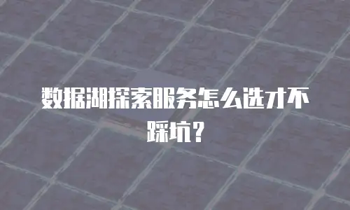 数据湖探索服务怎么选才不踩坑？