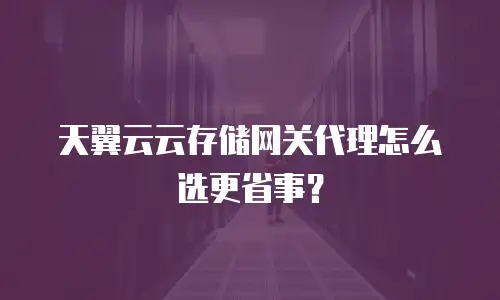 天翼云云存储网关代理怎么选更省事？