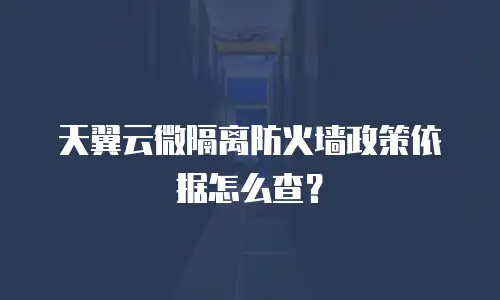 天翼云微隔离防火墙政策依据怎么查？