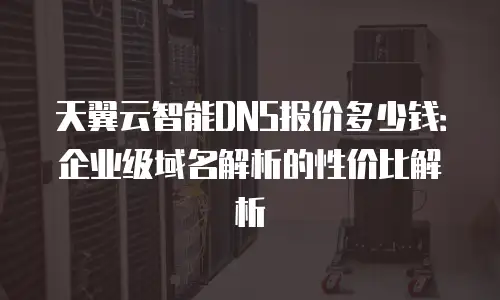 天翼云智能DNS报价多少钱：企业级域名解析的性价比解析