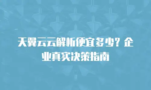 天翼云云解析便宜多少？企业真实决策指南