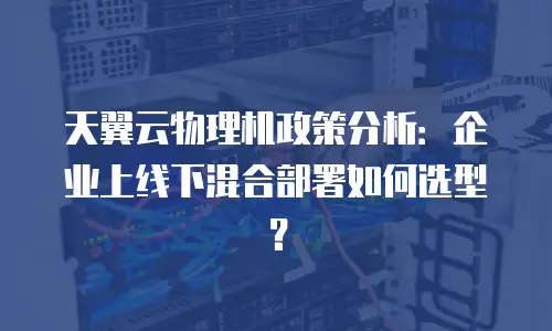 天翼云物理机政策分析：企业上线下混合部署如何选型？