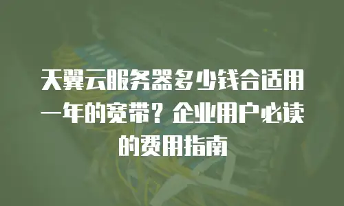 天翼云服务器多少钱合适用一年的宽带？企业用户必读的费用指南