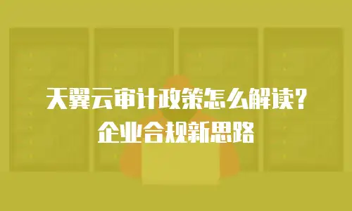 天翼云审计政策怎么解读？企业合规新思路