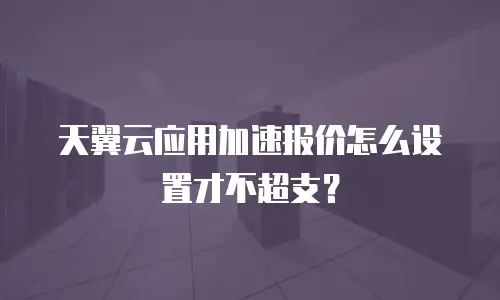 天翼云应用加速报价怎么设置才不超支？