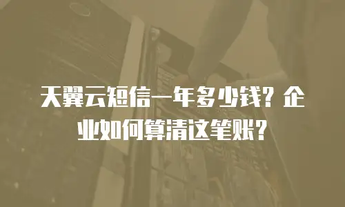 天翼云短信一年多少钱？企业如何算清这笔账？