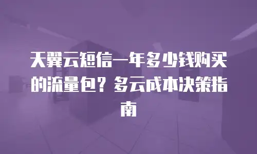 天翼云短信一年多少钱购买的流量包？多云成本决策指南