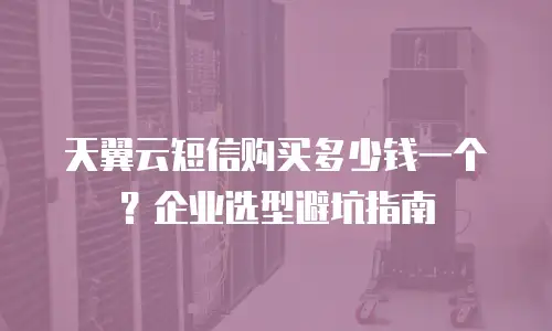 天翼云短信购买多少钱一个？企业选型避坑指南