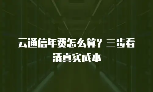 云通信年费怎么算？三步看清真实成本