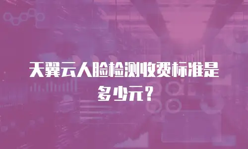 天翼云人脸检测收费标准是多少元？