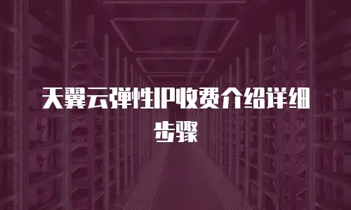 天翼云弹性IP收费介绍详细步骤