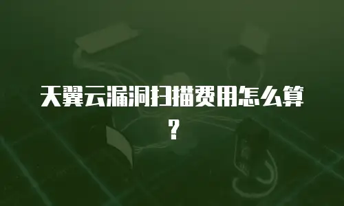 天翼云漏洞扫描费用怎么算？