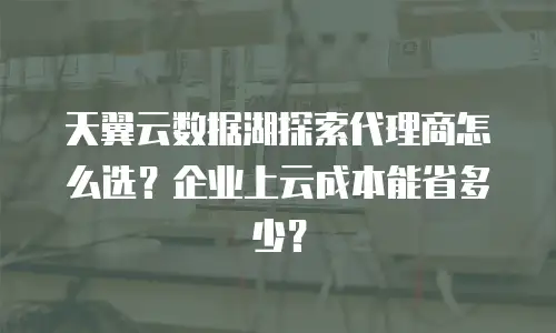 天翼云数据湖探索代理商怎么选？企业上云成本能省多少？