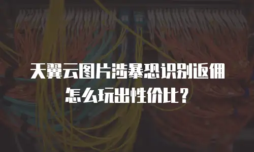 天翼云图片涉暴恐识别返佣怎么玩出性价比？